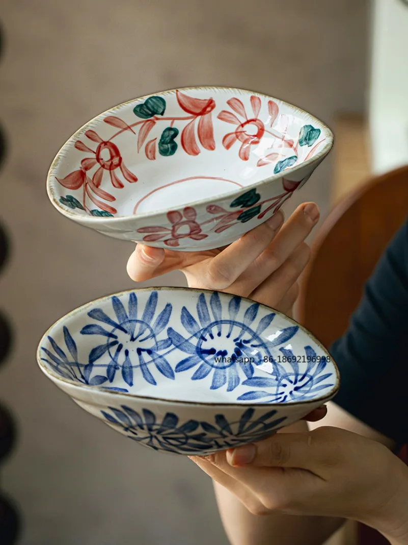 Special Hand-painted Shallow Bowl At The End of The Lane, Shaped Plate, Front Dish Bowl, Ceramic Cold Dish, Dim Sum Bowl