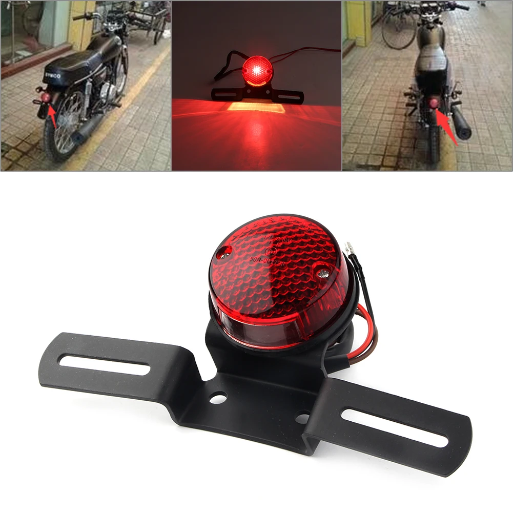 

12 В круглый красный мотоцикл универсальный светодиодный стоп-сигнал задний фонарь для Bobber Chopper Cafe Racer ATVS