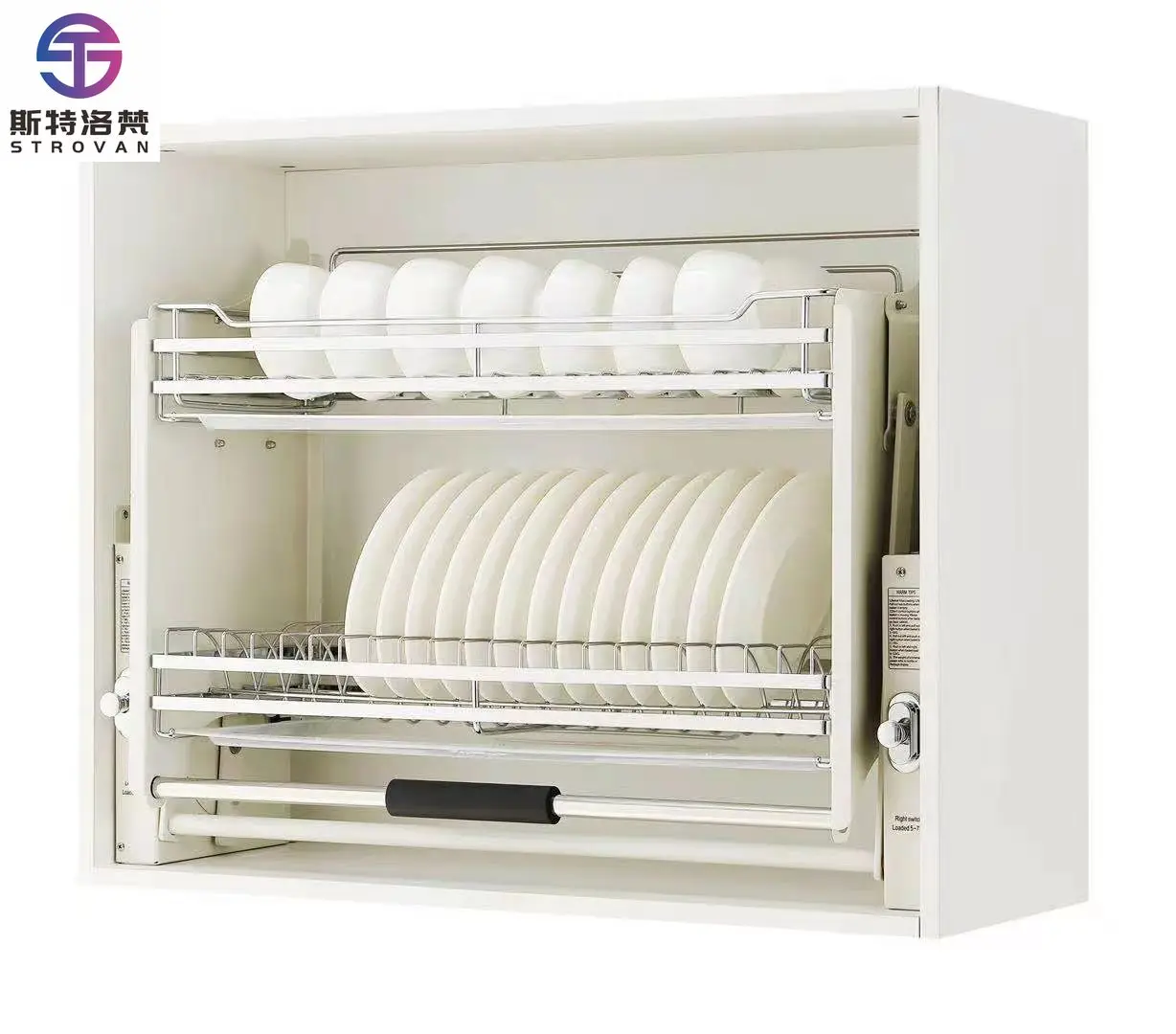 

Kitchen Cabinet Stainless Steel Pull Out Storage Organizer Basket Collector Double Pull Down Basket