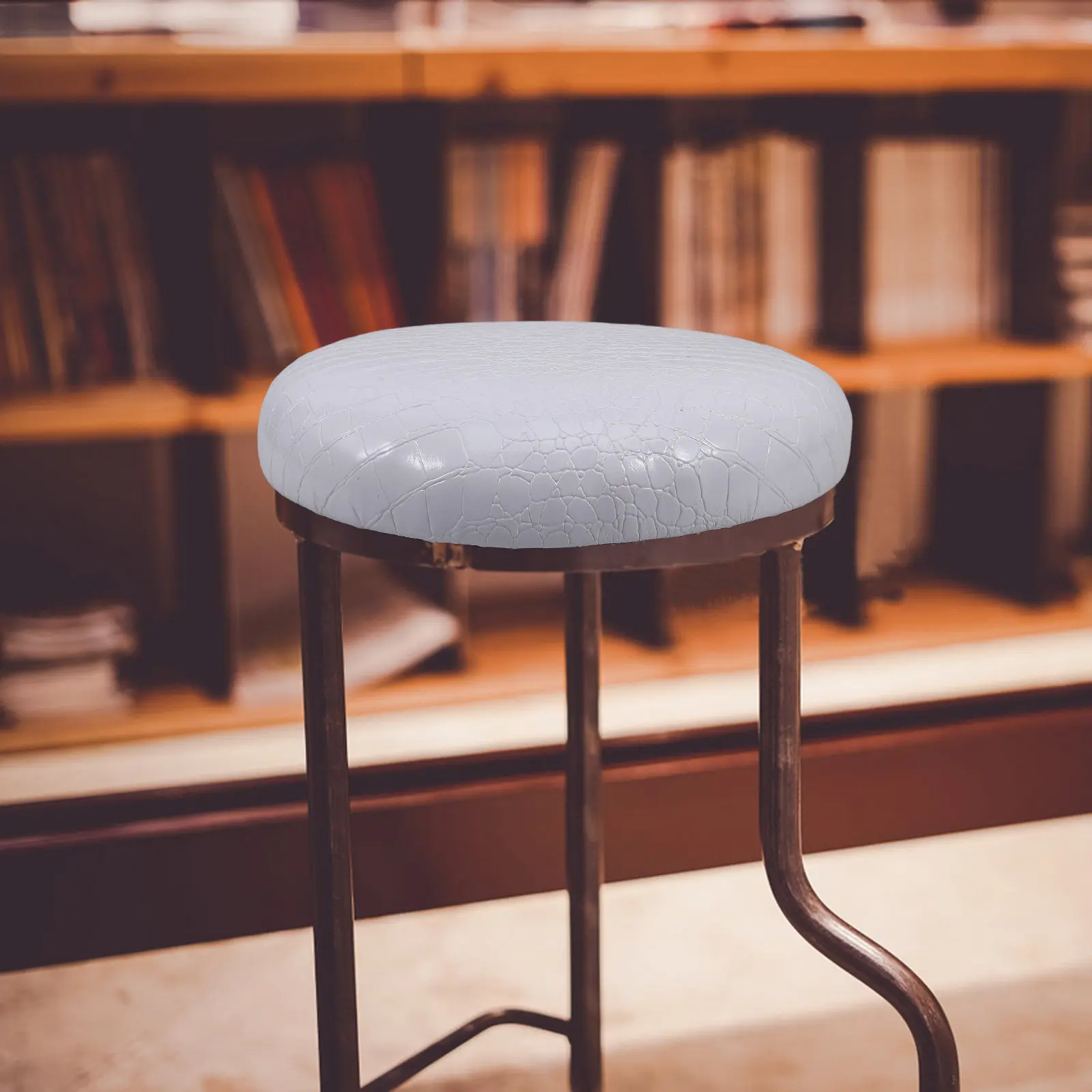 Round Bar Stool Seat Replacement 11 Inch Solid Wood Chair Seat Padded Cushion for Dining Kitchen Stool Repair Parts Brown