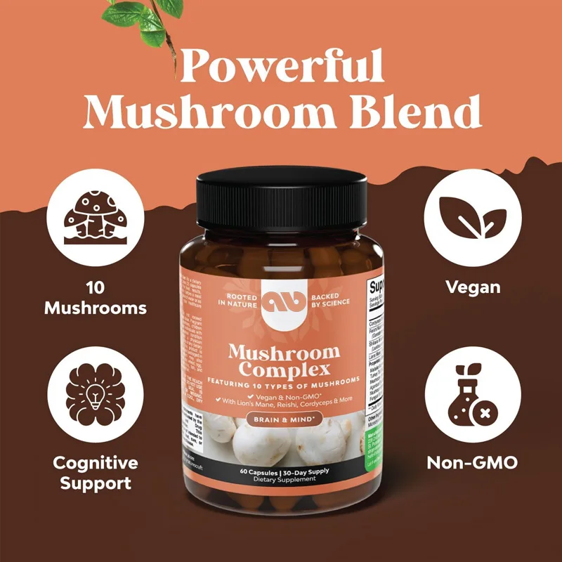 

Mushroom supplement - supports adaptation to the original mixture -10 times mushroom mixture, 60 capsules