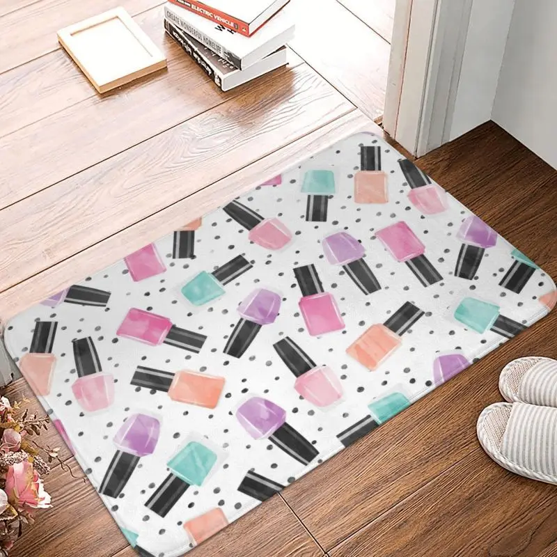 

Custom Nail Polish Polka Dots Doormat Mat Anti-Slip Manicurist Pop Art Kitchen Bath Garage Rug Carpet 40*60cm