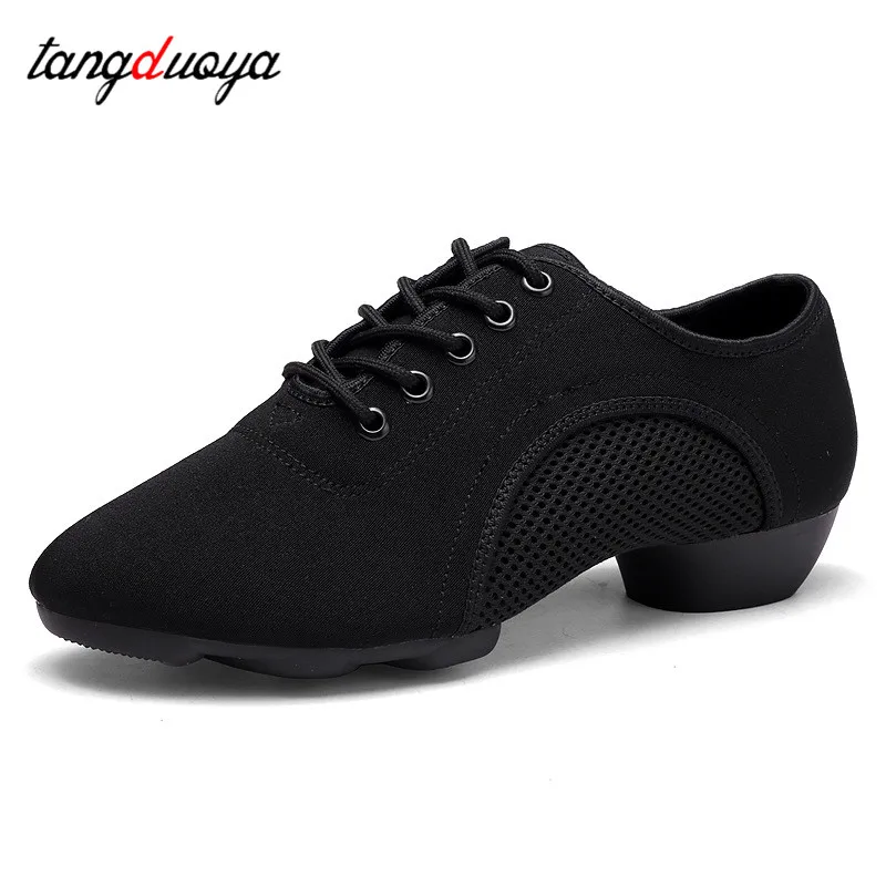 Zapatos de baile latino para mujer, zapatillas de entrenamiento para baile de salón, negro y rojo, práctica de Tango moderno