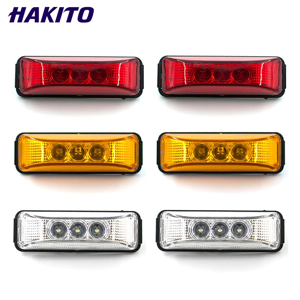 6PCS/Set Truck Tail Lights Outline Marker LED Side Marker 12V 24V LED Light Truck Parts Caravan Trailer Lamp LED Side Lights