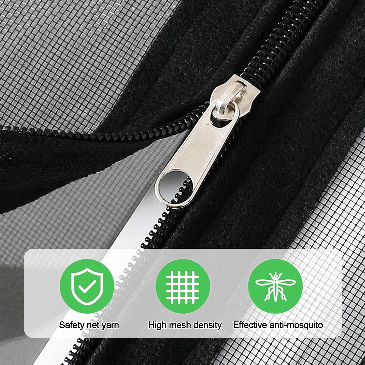 Mosquito Net, Insect Proof Net Mosquito Proof Screen Window Zipper, Curtains and Window Treatments, No Drilling