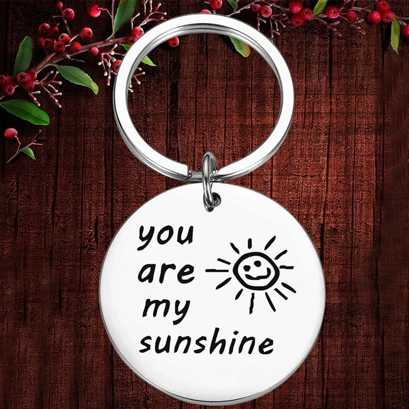 

Charm You Are My Sunshine Inspirational Keychain pendant Lovers Couple key chain Husband Wife Birthday Gift