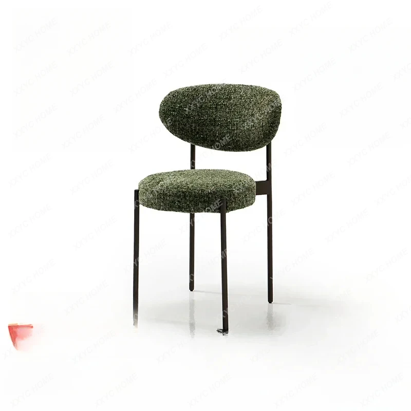 AAModern Light Luxury High-end Dining Chair Cotton And Linen Carbon Steel Restaurant Home Dining Table And Chairs