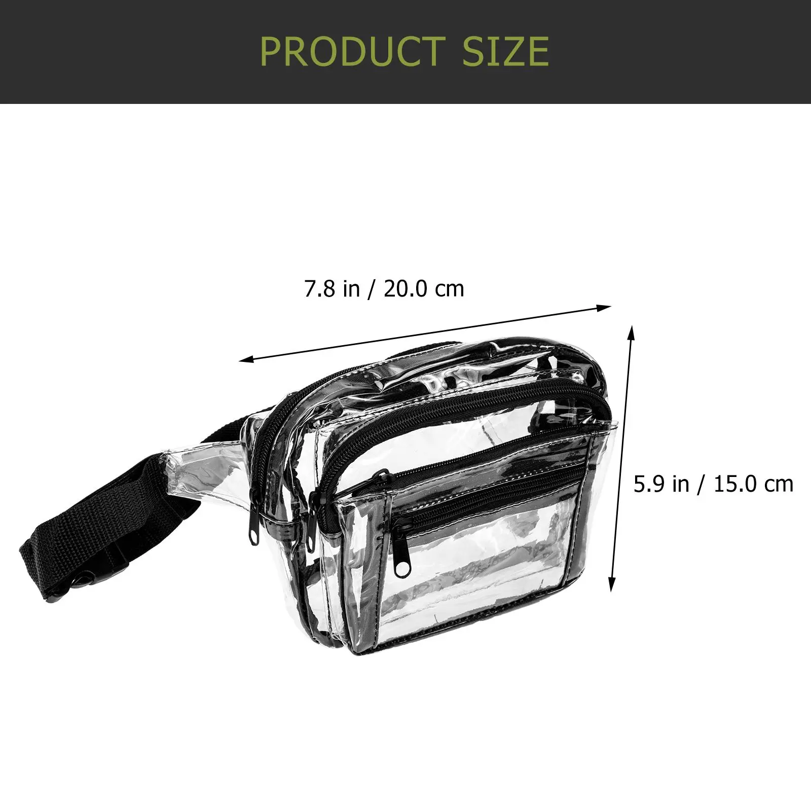 30 PVC Transparent Waterproof Waist Bag Adjustable Belt Clear Fanny Pack For Small Biking Purse Concert Outdoor Storage
