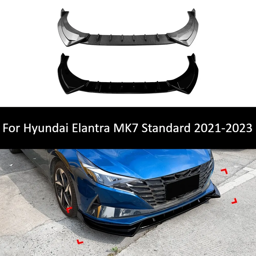 Front Lip Splitter For Hyundai Elantra MK7 Standard 2021-2023 Bumper Spoiler Exterior Styling Auto Body Kit Upgrades Accessories