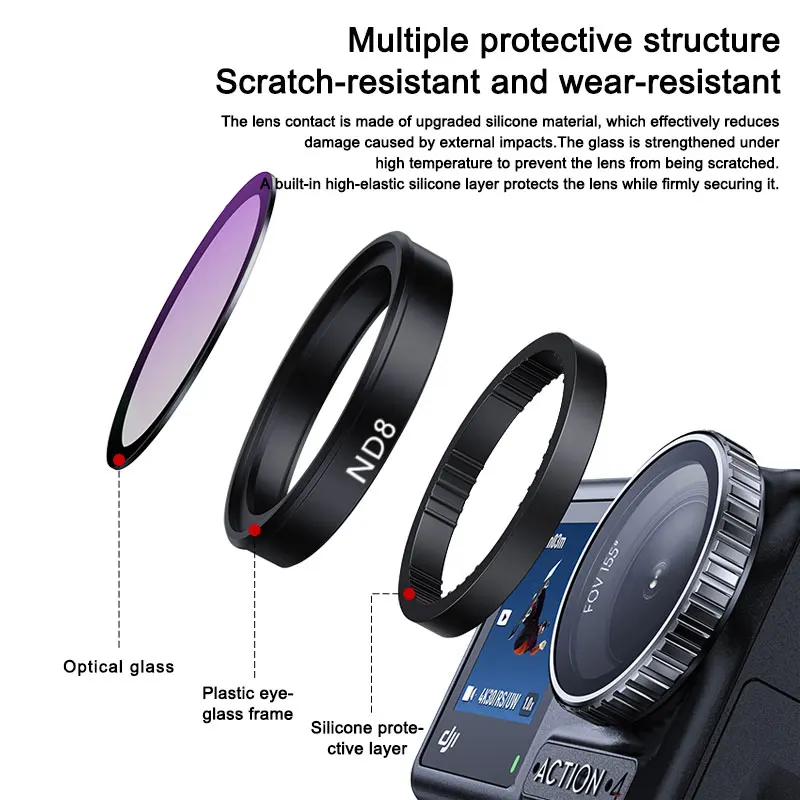 

ND CPL Filter for DJI OSMO Action3/4/5Pro Action Camera Accessories CPL ND8 ND16 ND32 Lens Set Aluminium Alloy Frame