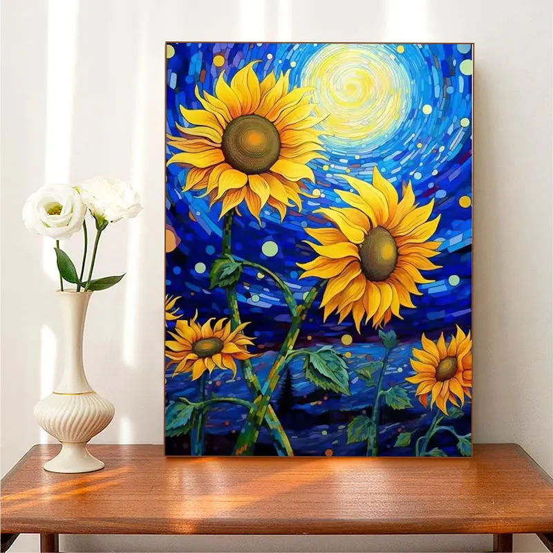 

Diamond Art Painting Set Acrylic Abstract Blue Sky Diamond Painting Mosaic Colorful Handmade For Adult Home Decoration Style N