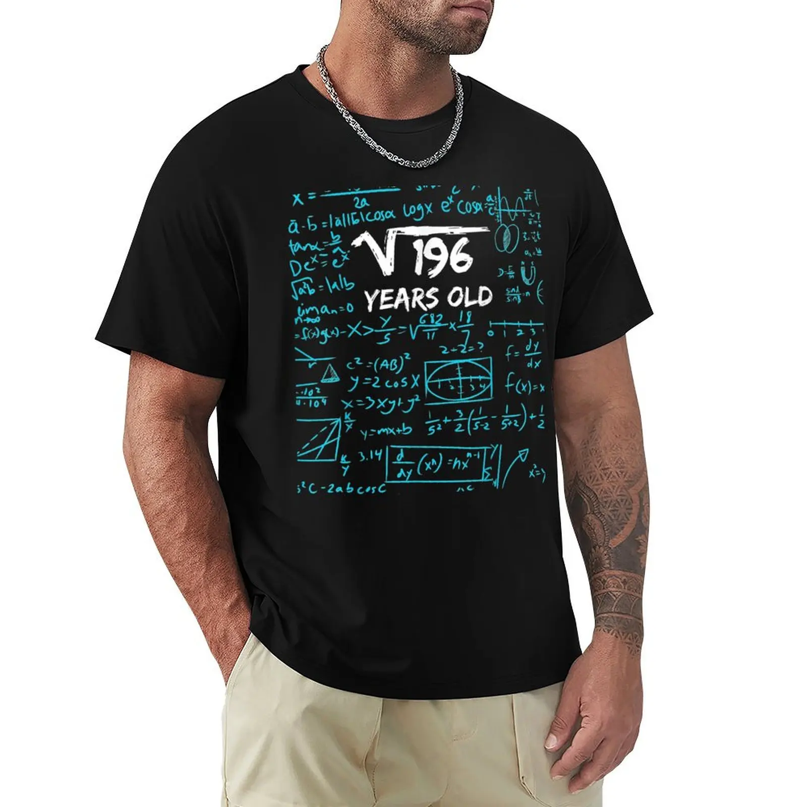 Square Root Of 196 14Th Birthday 14 Years Old Gift T-shirt plus size tops Aesthetic clothing black t-shirts for men