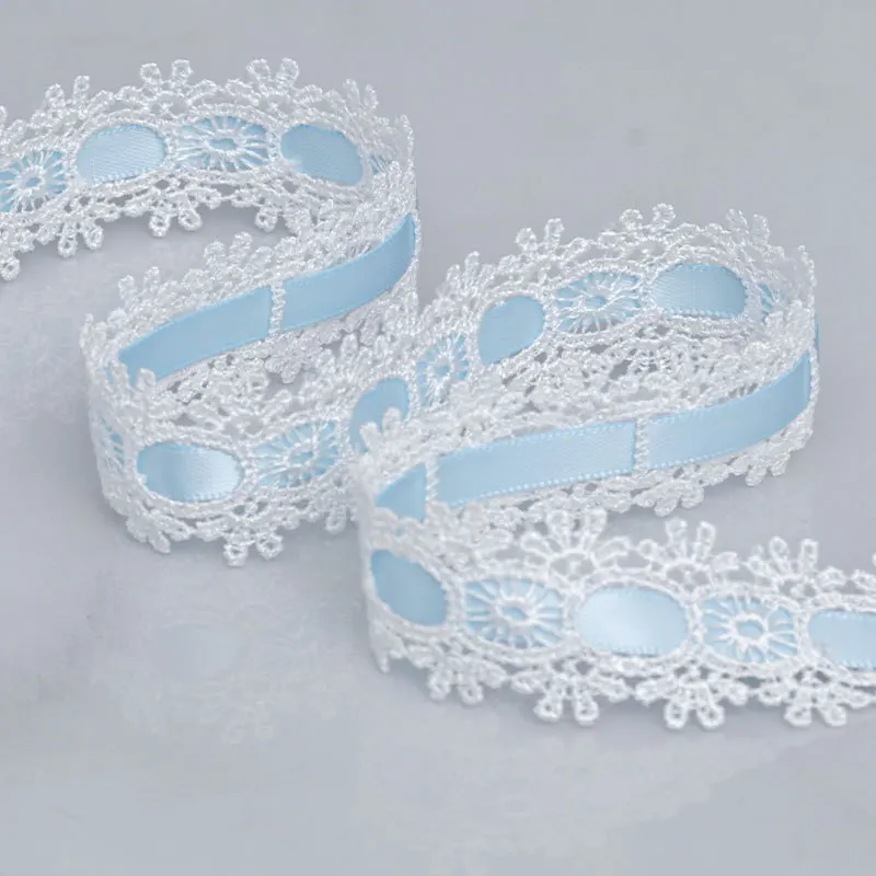 20 Yards Bänder Kleidung Hut Geschenk Dekoratives DIY-Bastelzubehör Bekleidungszubehör Webband Nähzubehör 2,1 cm Breite Spitzenband – Detail 5