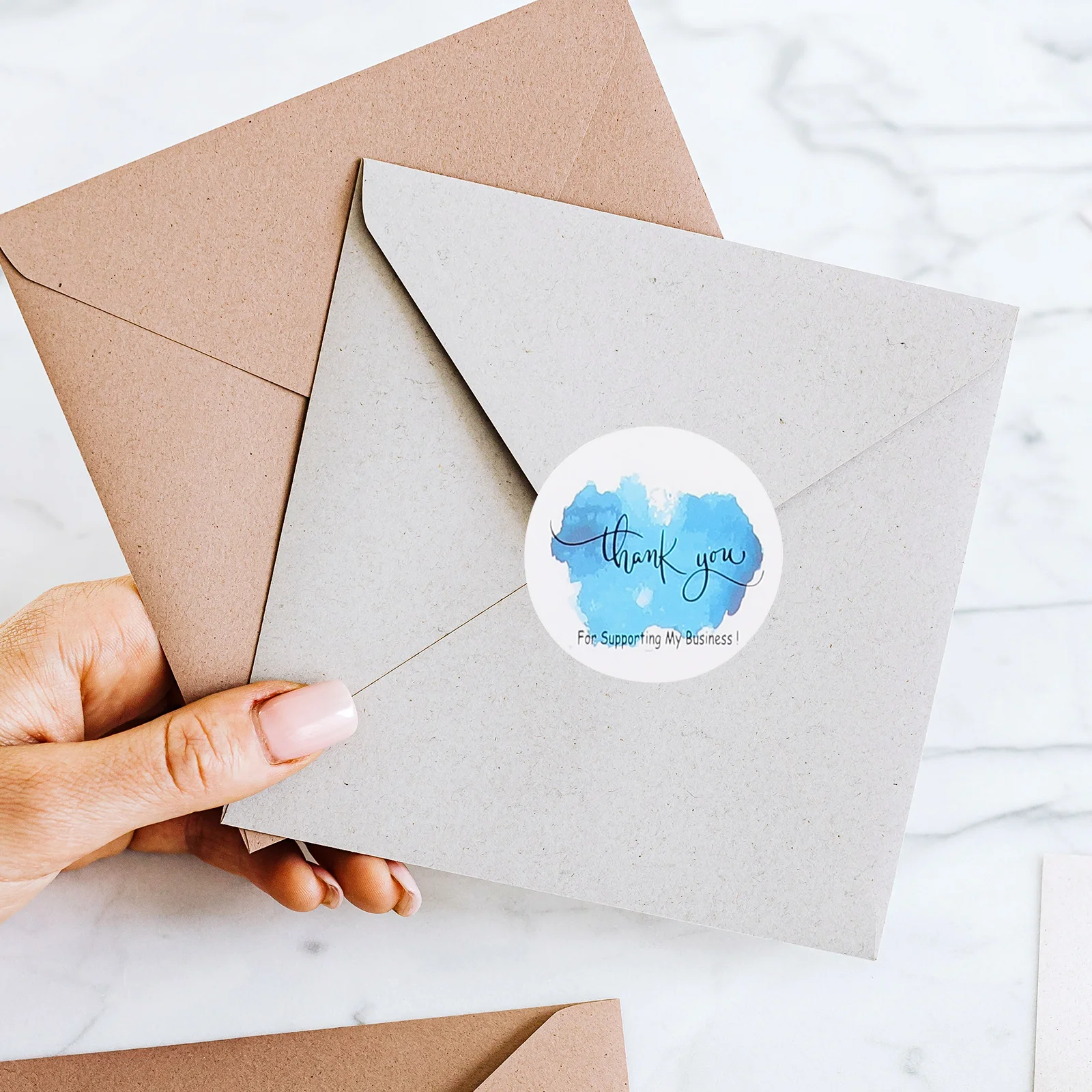 

1 set Thank You Stickers 300g White Cards 200 Sheets Sealing Labels Gift Wrapping Business Envelopes Invitations Holiday Cards