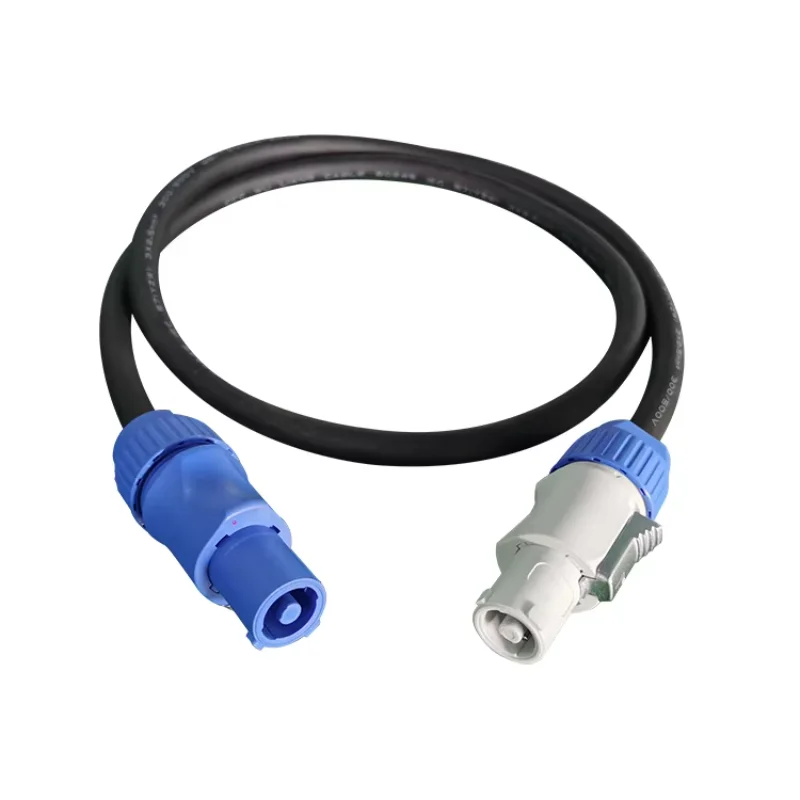 Custom Length 3*2.5mm Powercon Extension Cable With Power-in (blue) And Power-out (grey) Power Cable For Audio And Lighting