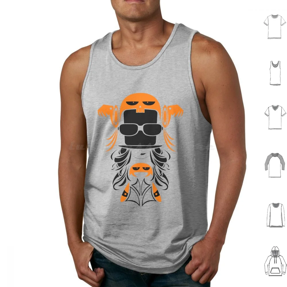 Any Idea Tank Tops Vest Sleeveless Vector Halloween Summer Black Gray Colorful Monster Choco Great Strange Popular Computer