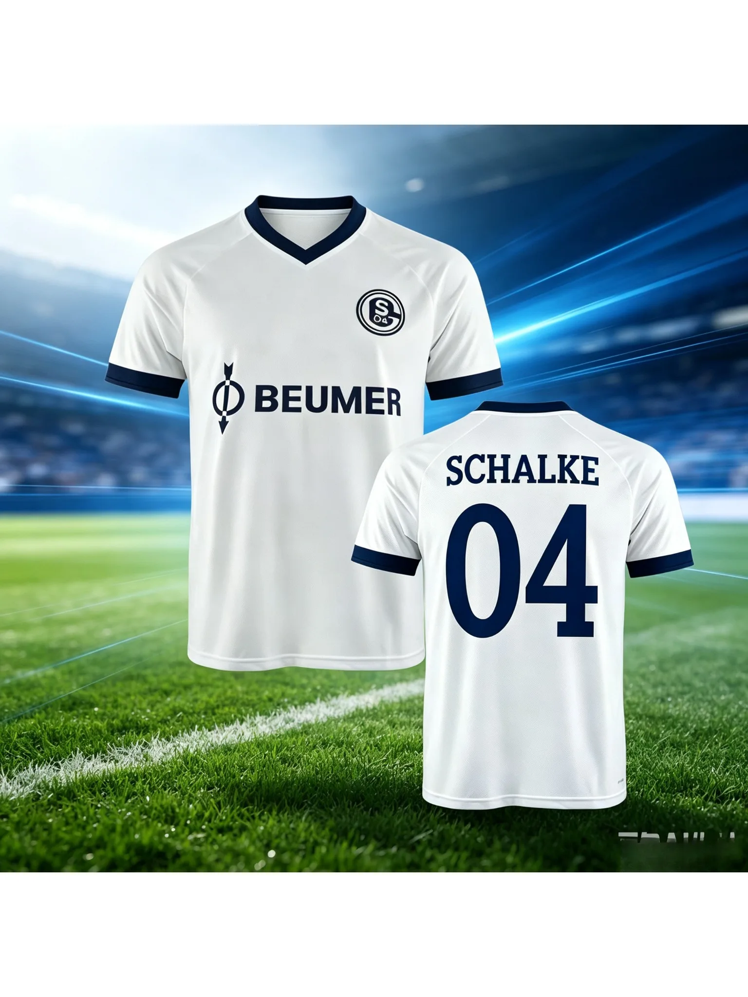 2026 Sommer Schalke Fußballverein 3D-Trikot für Herren und Damen, bequemes und atmungsaktives Trikot Nummer 4, Top für Herren und Damen