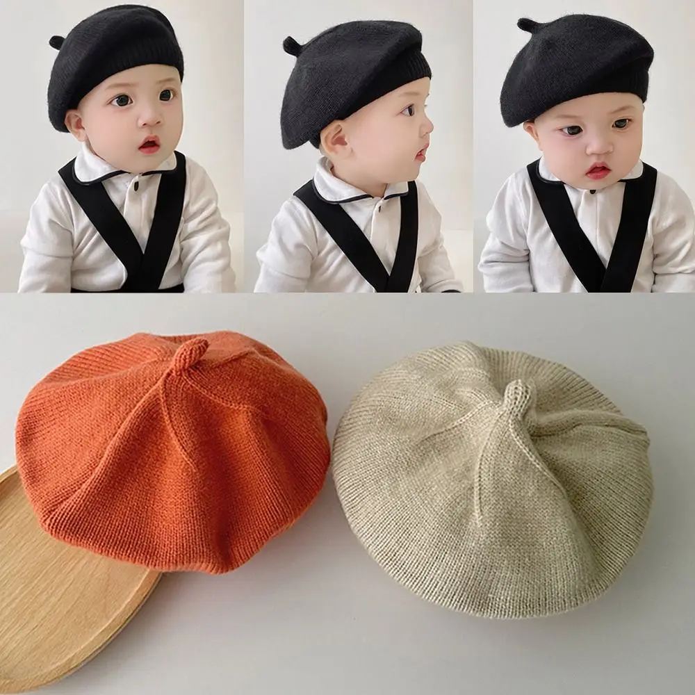 Children's Accessories Knitted Baby Beret Hat Warm Soft Children Newsboy Cap Cute Autumn Winter Kids Berets Boys Girls