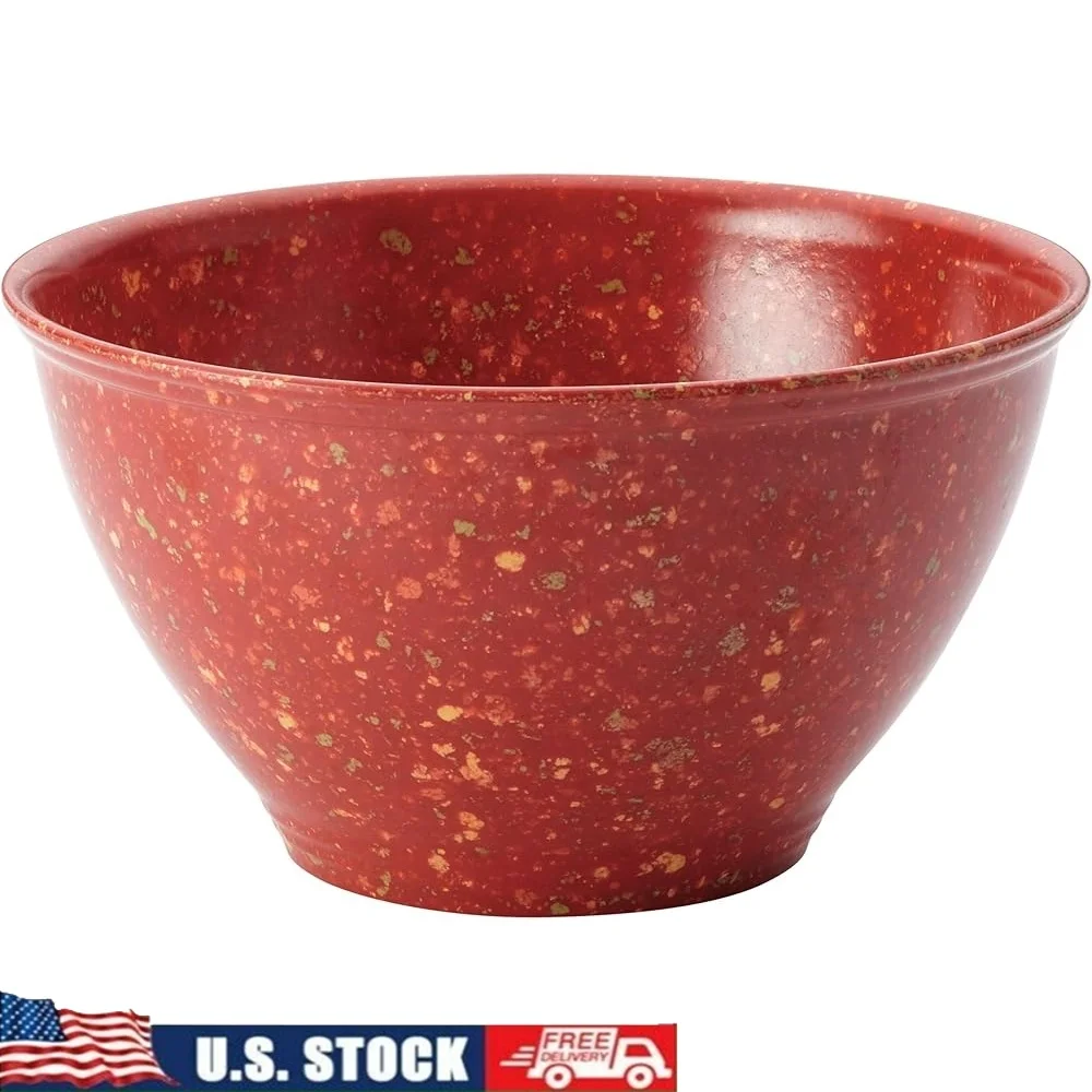 

Multi Purpose Melamine Garbage Bowl Kitchen Pantryware Easy Cleanup Non Slip Design Fun Speckle Pattern 10.2 Inch 4 Quart