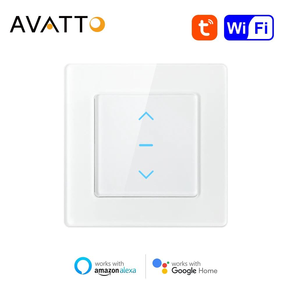 AVATTO WiFi Smart Curtain Switch,Tuya Roller Blinds Shutter Electric Touch Switch Remote Control Works with Alexa Google Home