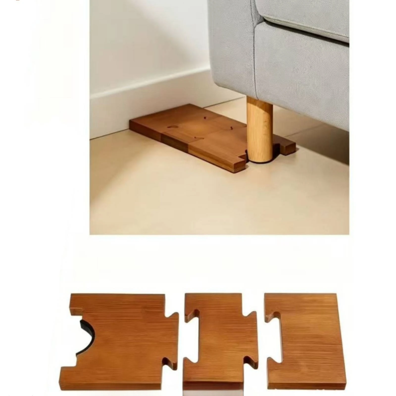 Furniture Stop Block Non-Slip Furniture Coaster with Notch Grippers Anti Skid Slimline for Living Room, Bedroom