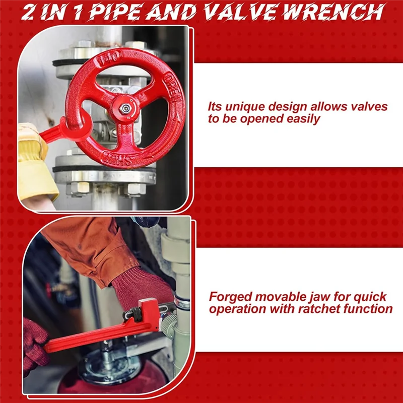 Clé à Valve à Double extrémité ABZC-8 ", pour tuyau et clé à Valve, roues de raffinage, capacité de tuyau de 1/8 à 1-1/2 pouces pour protéger des dommages