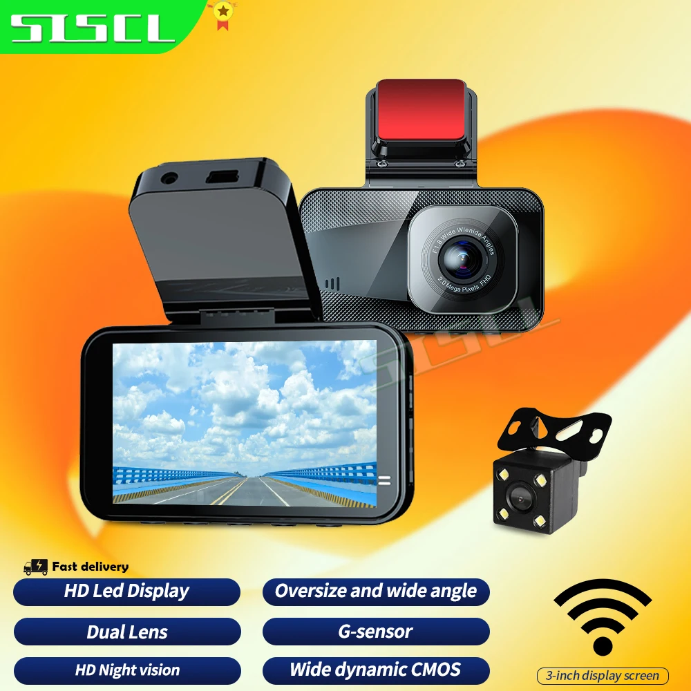 3-Inch Dashcam Wifi Driving Recorder HD 1080p Night Vision Front And Rear View 2way Reversing Image Car Charge Video DVR - Image 4