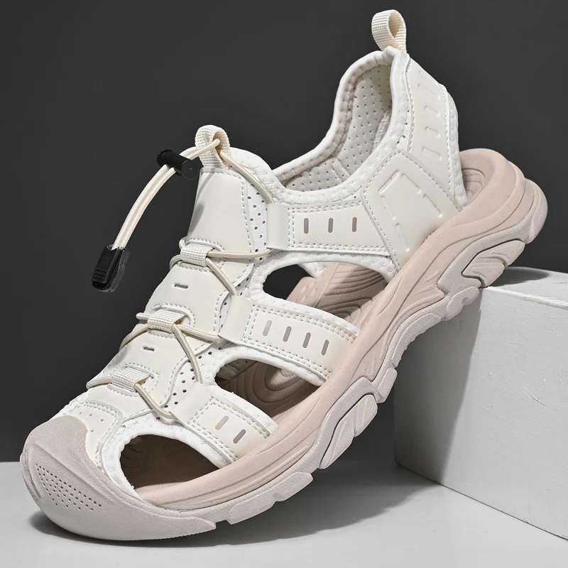 

Классические кроссовки в винтажном стиле, новая летняя повседневная обувь для мужчин, сандалии на плоской подошве, мужские износостойкие тапочки, обувь, большой размер 45, 46