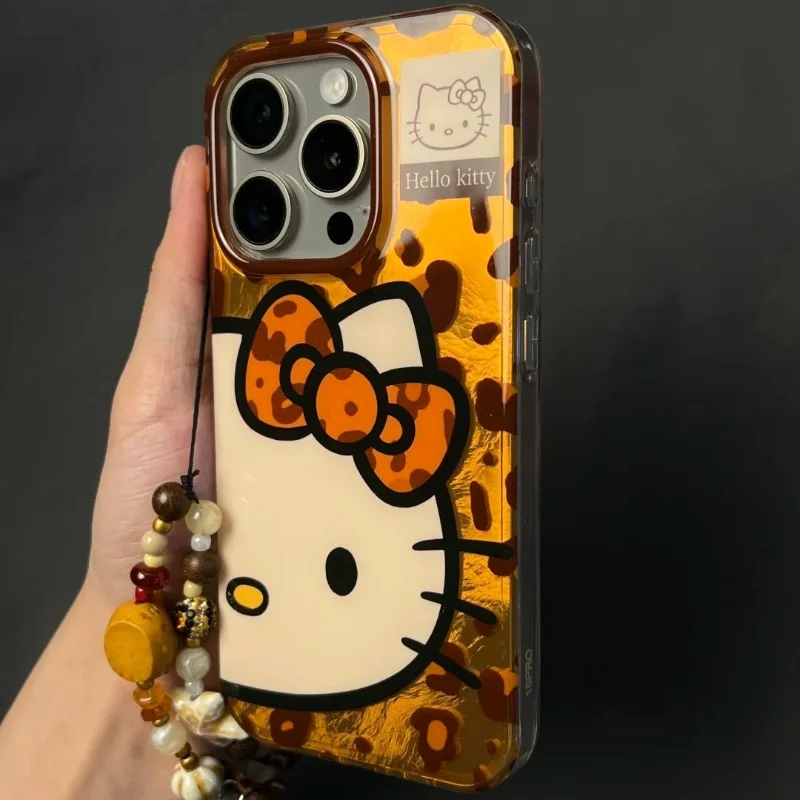 متوفر حافظة هاتف Hello Kitty Kuromi لهاتف آيفون 15 14 13 12 11 Pro Max 7 8 Plus X Xr Xs Max هدية فتاة غطاء هاتف شفاف