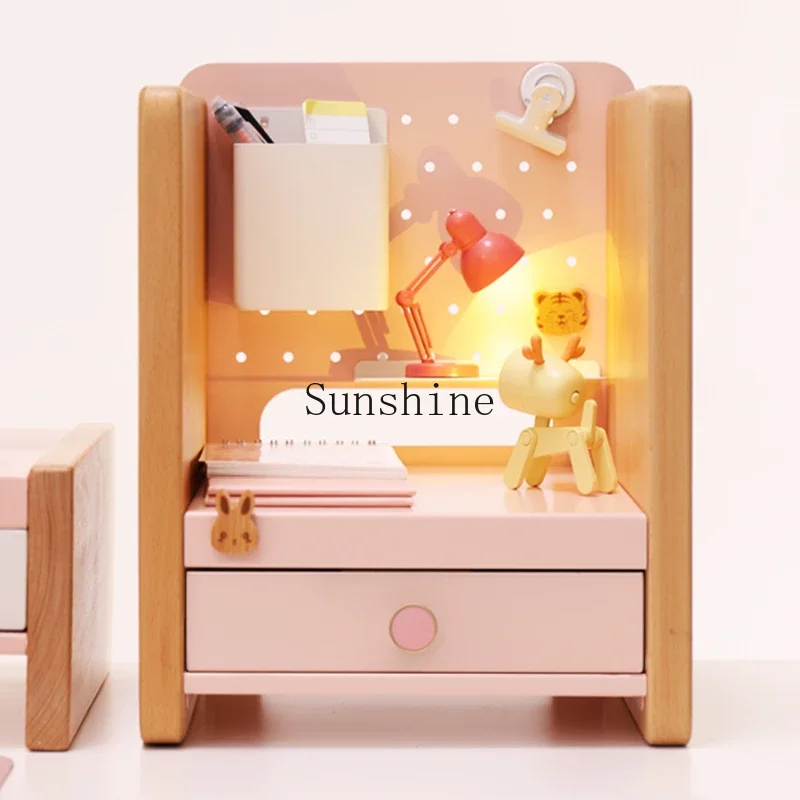 

Desktop hole board bookshelf environmentally friendly solid wood carbon steel student storage display office shelf