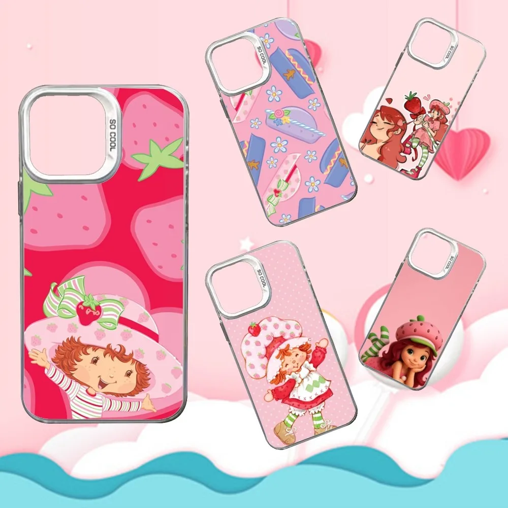 

Girl Strawberry S-Shortcake Phone Case For iPhone 16,15,14,13,12,11,Mini,Pro,SE,MAX White Matte Shockproof Cover