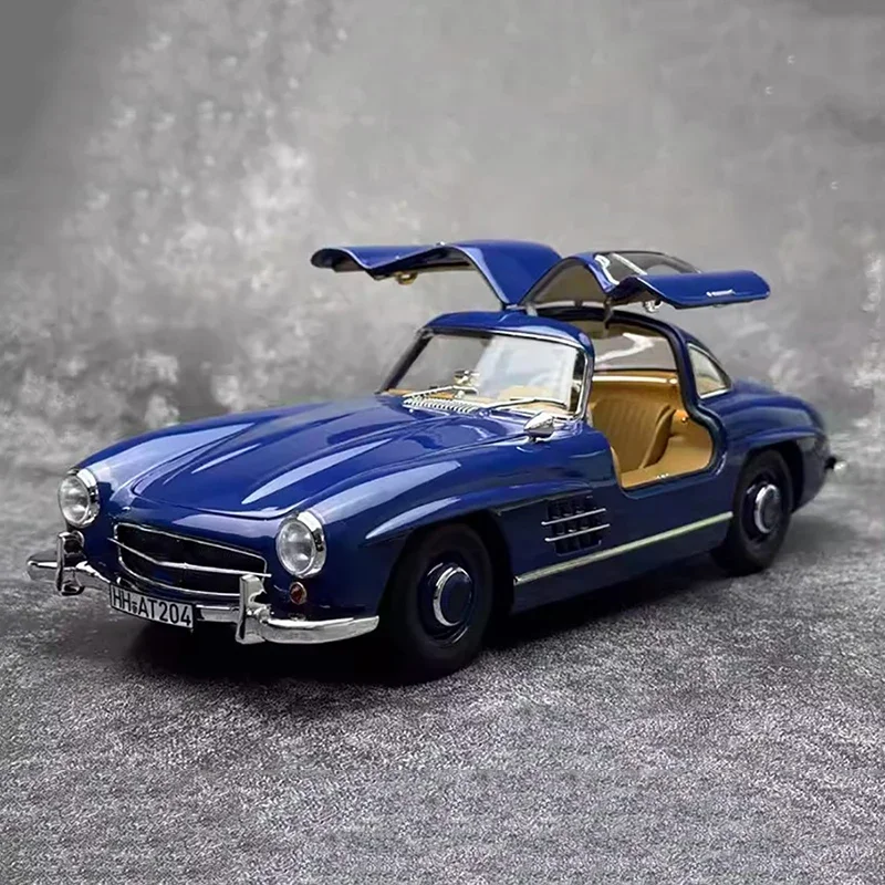 Norev 1:18 para Mercedes-Benz 300SL Gullwing W198 1954, Carro Modelo Diecast em Liga Metálica, Veículo de Simulação em Metal, Coleção, Presente, Decoração, Prata