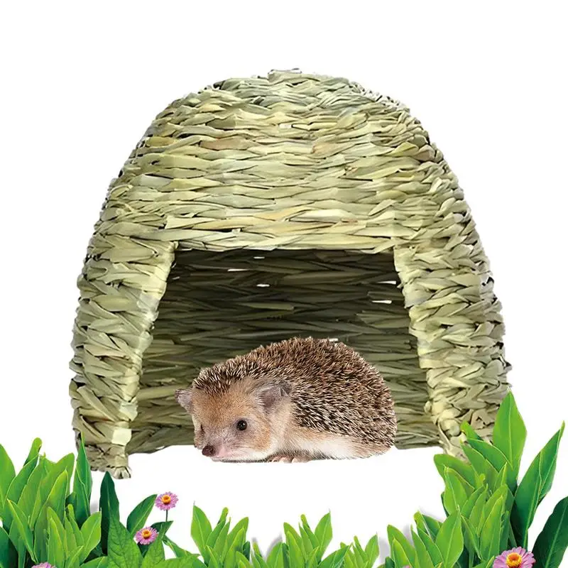 Grass House For Rabbits Folding Beds Guinea Pig Hideouts Small Animal Play Hideaway Bed Habitat Decor Hay Bed Playhouse For