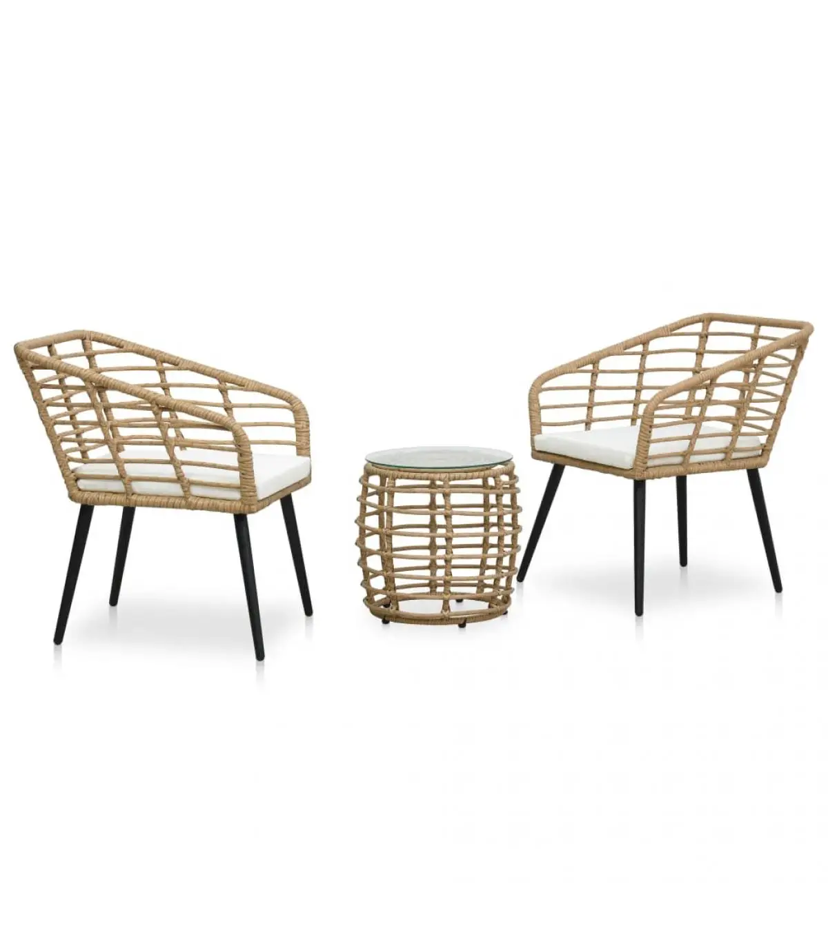 Garden sets Set garden table and chairs 3 PCs synthetic Oak Rattan