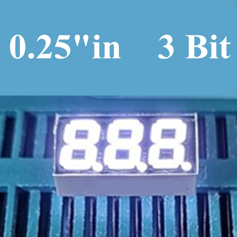 

20PCS 0.25" WHITE 7 Segment display 3 Bit Digital Tube 0.25 inch LED Display 15*8*4mm Commom anode cathode