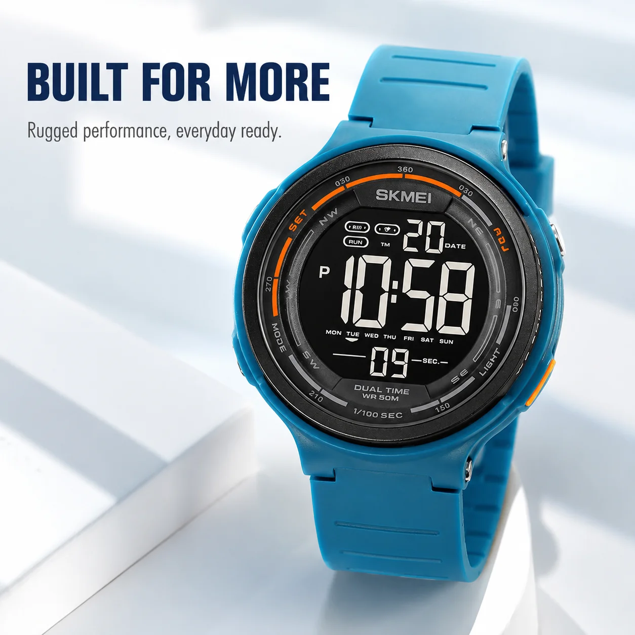 SKMEI 1841 Unisex Digital Watches 50M Waterproof Sport Wristwatch Men Women Fashion Clock LED Light Alarm Reloj Hombre Countdown
