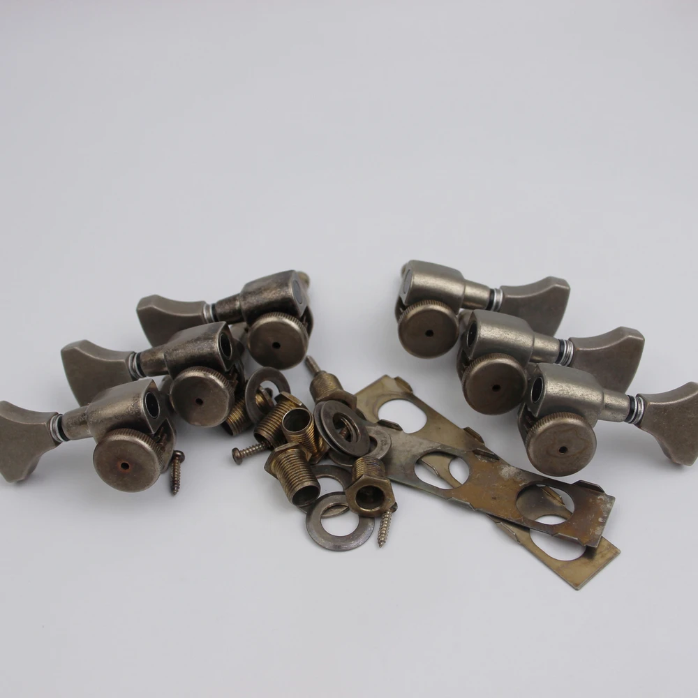 1 Set Grip-Lock Locking Guitar Tuning Machines 3+3 Nickel Rust Old Color