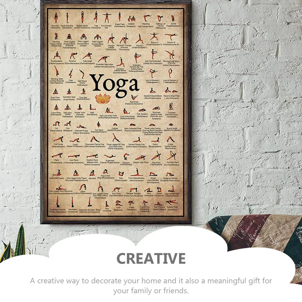 Yoga Poster Decorative Decoration Retro Crafted Wall Picture Delicate Wear-resistant Canvas