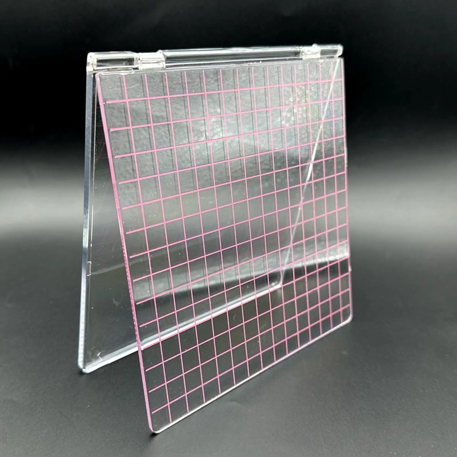 Multipurpose Stamp Positioner Clear Acrylic Block Precision Tool with Grid Lines for DIY Card Journaling Stamping Paper Crafts