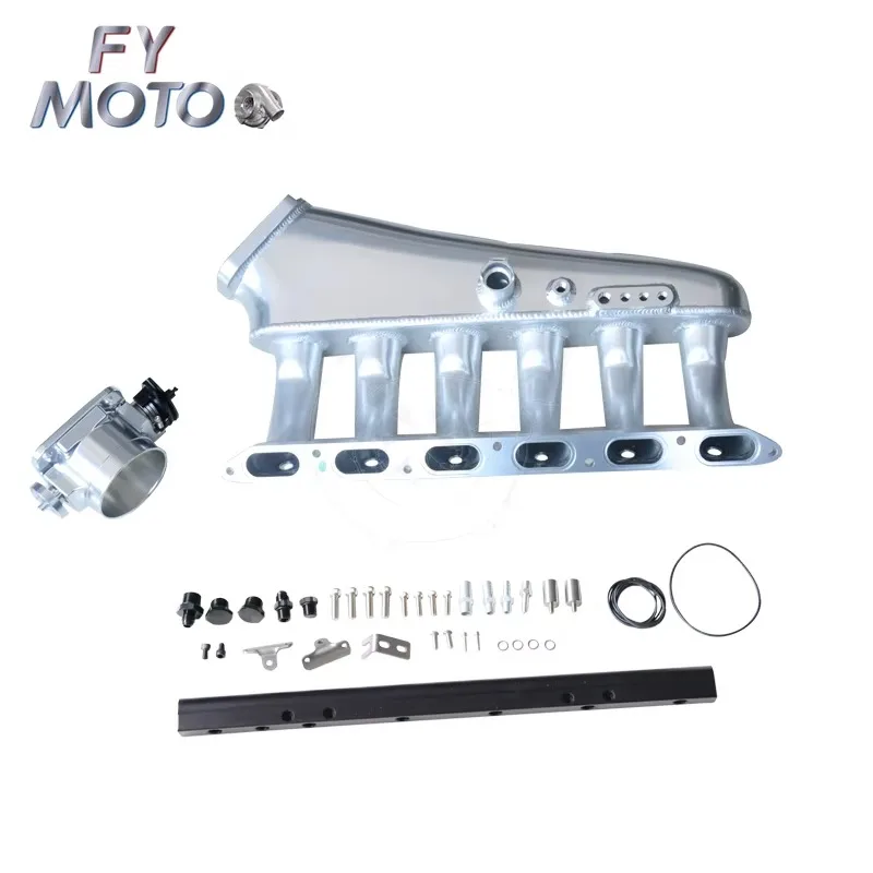 

Silver Intake Manifold Kits with Fuel Rail+90mm Throttle Body Fits for M50 M52 E36 E46 325i 328i 323i M3 Z3