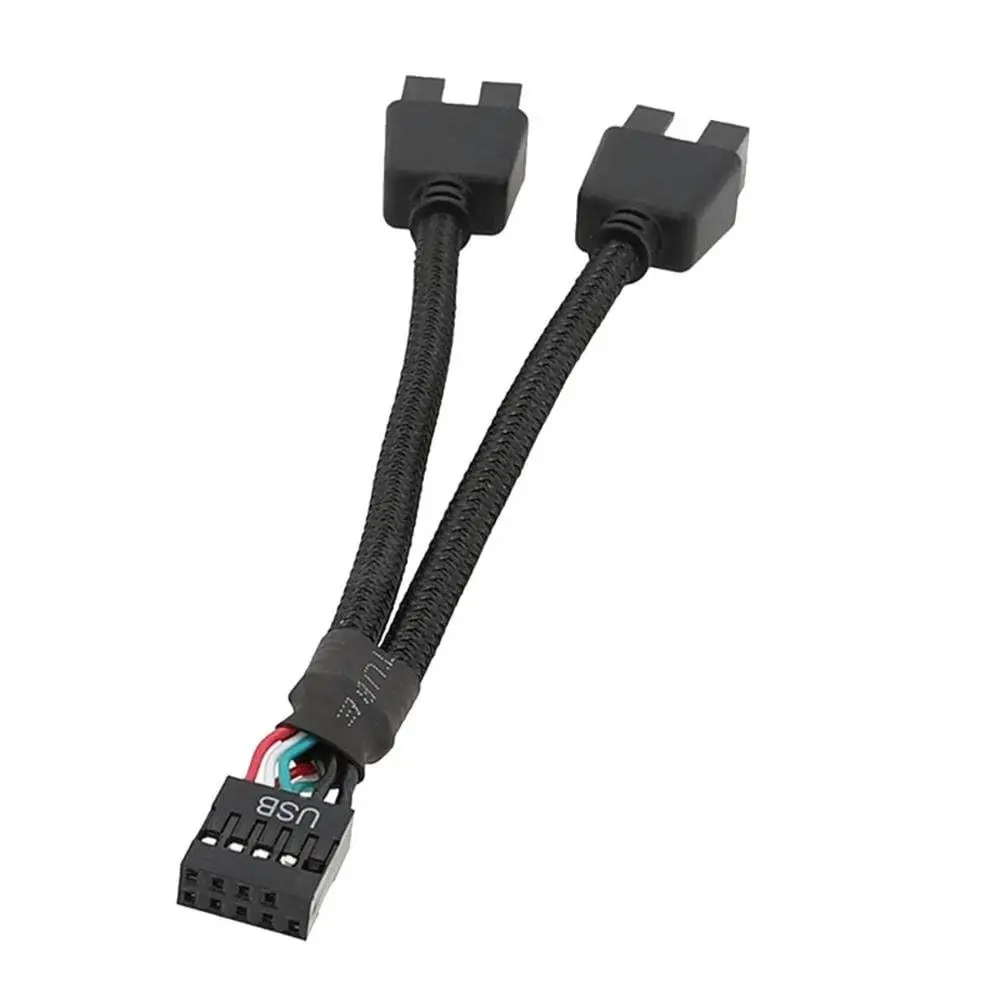 Motherboard 9 Pin USB 2.0 to Dual 9 Pin Extension Splitter, Motherboard USB Splitter 9 Pin Cable, USB2.0 Header Splitter