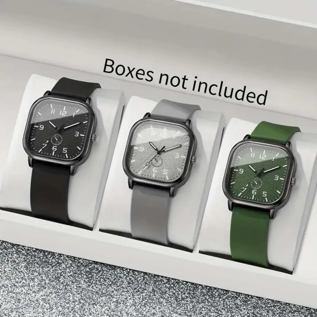 

Fashion Square Women's Watch Casual Silicone Strap Quartz Watches Sports Wristwatch For Men Women Students（Without Box）