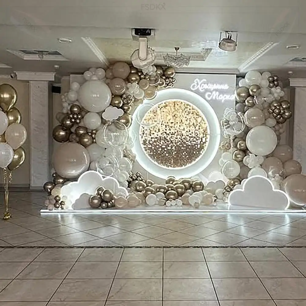 FSDKX Party Background Party Supplies Pvc Light Backdrop Stand Panels Wedding Birthdays Decor Backdrop Stand With Balloon