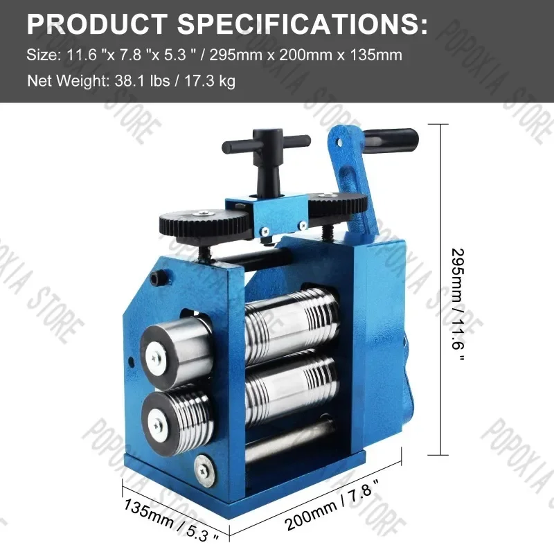 The Hobbyworker Rolling Mill Machine Jewelry Making Manual Hand Crank Tableting  Stamping Tool