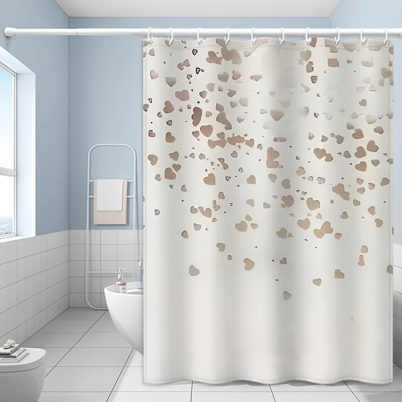 

Белая минималистичная занавеска для душа ко Дню святого Валентина — 12 крючков, современная перегородка для ванной комнаты, праздничный домашний декор