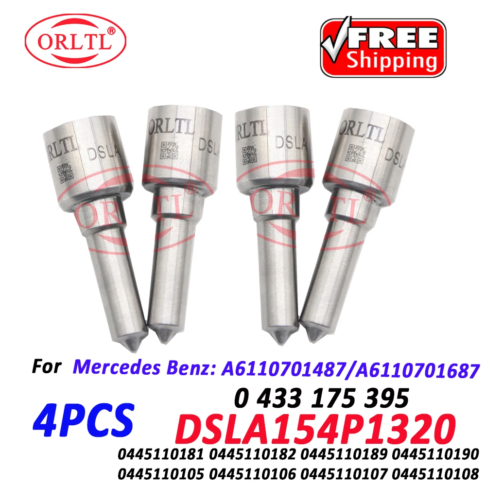 

ORLTL NEW DSLA154P1320 Injector 0445110189 0445110190 0986435055 Diesel Fuel Injector Nozzle0 433 175 395 4 PCS 0445110181