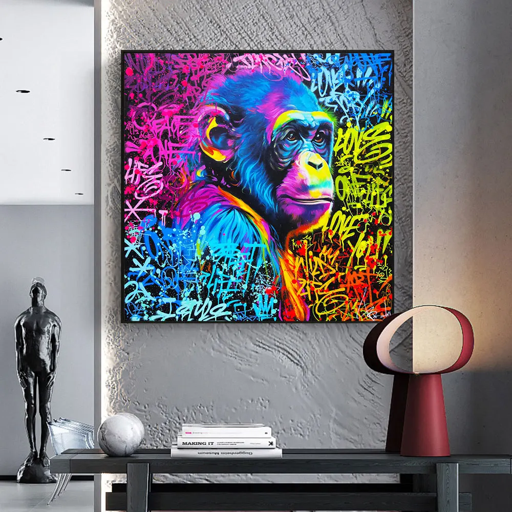 

Canvas Home Decoration Gorilla Art Paintings Print Abstract Posters and Prints Graffiti Artwork Pictures Living Room Home Decor