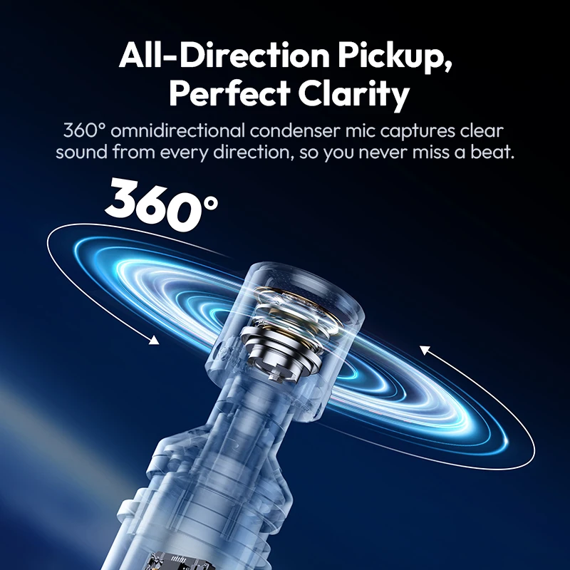 ميكروفون Ulanzi AM23 Type-C صغير الحجم للغاية لتسجيل فيديو Vlog والبث المباشر 360 °   ميكروفون مكثف متعدد الاتجاهات