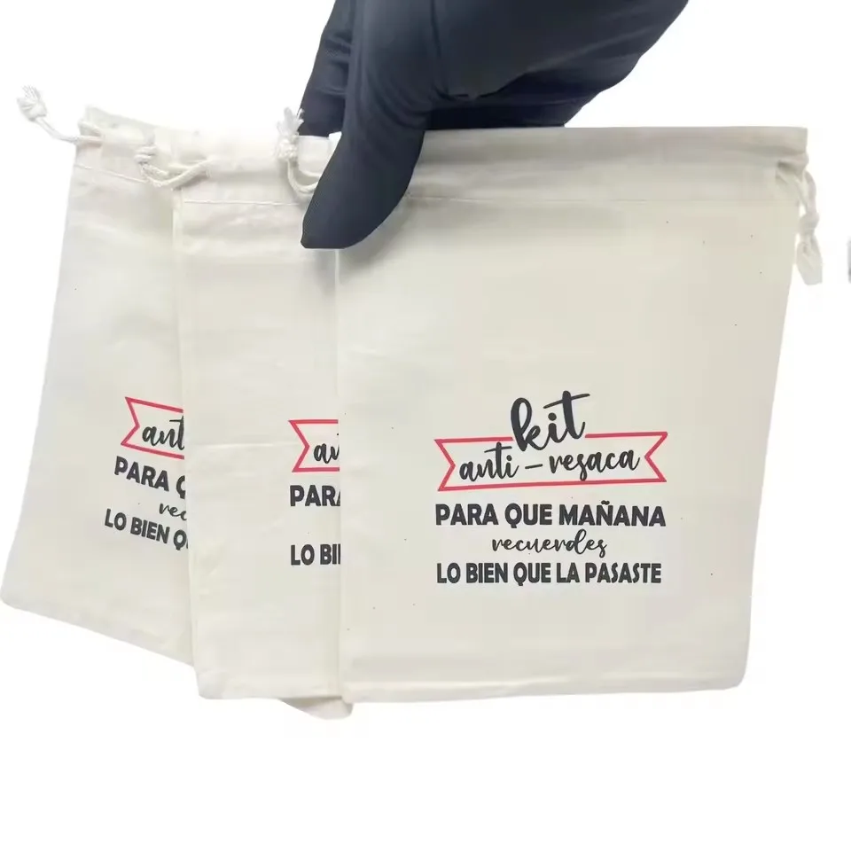 Kit Antiresaca para Boda, 5 Piezas, Bolsas de Kit Antiresaca, Kit para Invitados, Regalo, Kit de Algodón, Artículos para Fiestas y Eventos, Tamaño 13*18cm