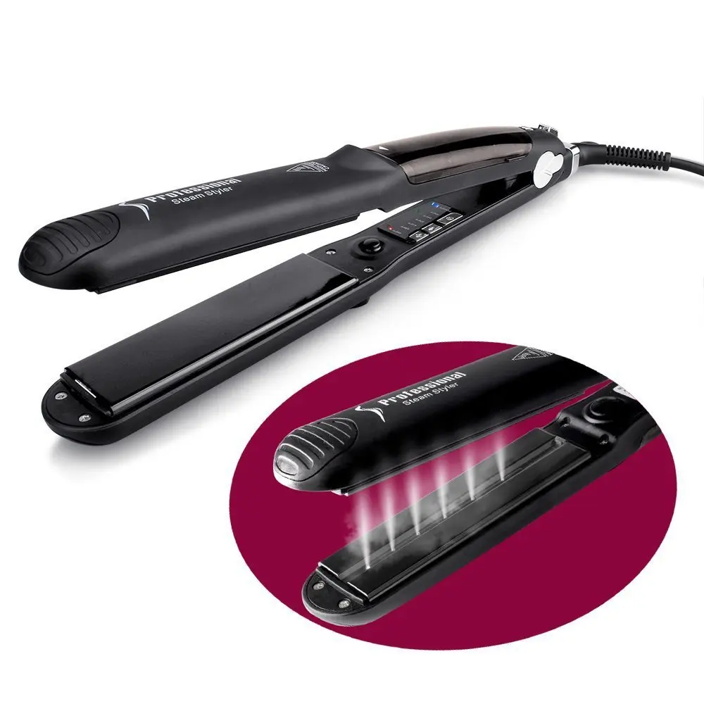 

Professional 450F Ceramic Vapor Steam Hair Straightener with Argan Oil Infusion Steam Flat Iron Ceramic Vapor Fast Heating Iron